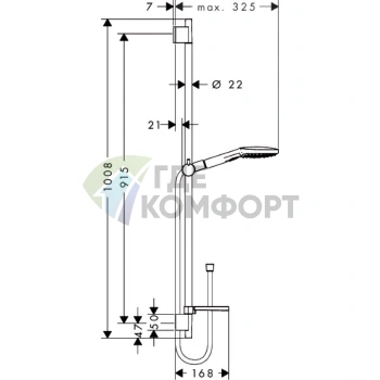 Душевой набор HG Raindance Select E с технологиями RainAir и WhirlAir (26621000) - фото 2