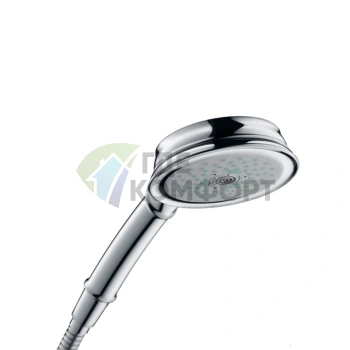 Ручной душ HG Croma Classic 100 с 3 функциями: дождь, моноструя, массаж (хром) (28539000) - фото 1