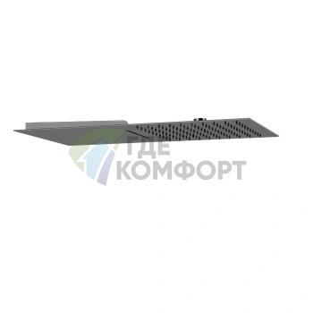 Верхний душ GESSI QUADRO 300x550 мм с тропическим ливнем и водопадом (Black Metal Brushed PVD) (33083#707) - фото 1