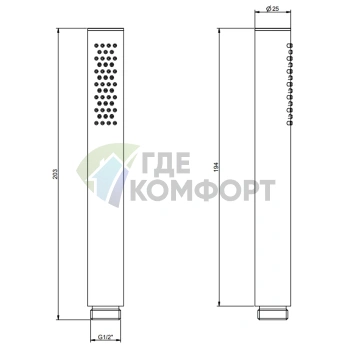 Душевая лейка GESSI 316 с легкой очисткой в матовом черном PVD-покрытии (54054#707) - фото 2
