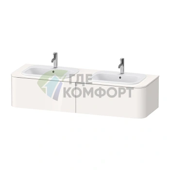 Подвесная тумба Duravit Happy D.2 Plus, 2 ящика, белый глянцевый, 354x1600x550 мм (HP4956B2222) - фото 1