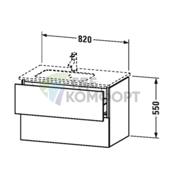 Подвесная тумба DURAVIT L-CUBE левая, 550x820x481 мм, белая глянцевая (LC629102222) - фото 2