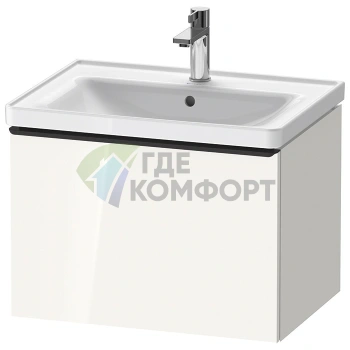 Подвесная тумба Duravit D-Neo 634x452x440 мм, белая высокоглянцевая, с ящиком (DE425402222) - фото 1
