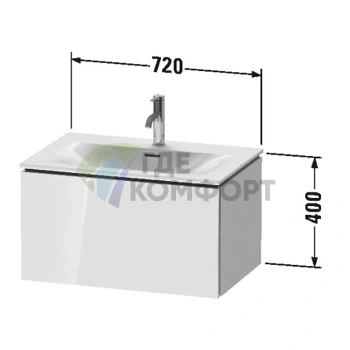 Тумба подвесная Duravit L-Cube White High Gloss 400x720x481 мм с выдвижным отделением (LC613602222) - фото 2