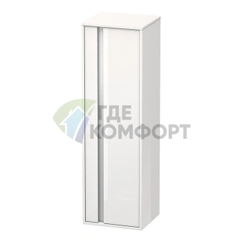 Высокий шкаф Duravit Ketho 400x360x1320 мм, белый глянцевый, со стеклянными и деревянными полками (KT1257R2222) - фото 1