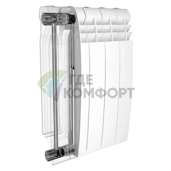 Радиатор биметаллический Royal Thermo BiLiner 500 Silver Satin 12 секций-серебристый - фото 2