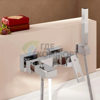 Смеситель Grohe Eurocube 23140000 для ванны с душем и термостатом - фото 3