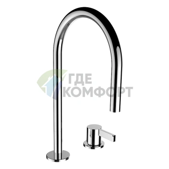 Смеситель для раковины Laufen Kartell двухвентильный с поворотным изливом, хром (3.1133.2.004.220.1) - фото 1