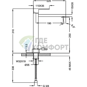 Смеситель для раковины Cezares Levico LC 01 W0 - фото 2