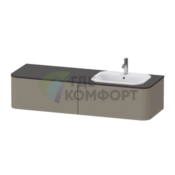 Подвесная тумба Duravit Happy D.2 Plus, 1600x354x550 мм, 2 ящика, цвет Stone Grey Satin Matt (HP4954R9292) - фото 1