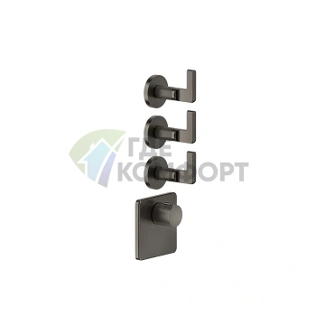 Термостатический смеситель GESSI INCOSO для двух источников воды, цвет Nero XL (58216#299) - фото 1