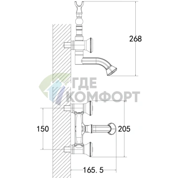 Смеситель для ванны с душем Lemark Jasmine LM6614ORB