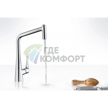 Смеситель Hansgrohe Metris Select 14884000 для кухни с выдвижной лейкой - фото 2