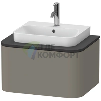 Столешница Duravit Happy D.2 Plus 16x650x480 мм для тумб HP4940/HP4960 с вырезом под раковину, цвет graphite supermatt (HP031B08080) - фото 1