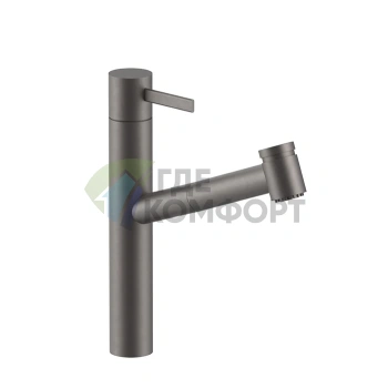 Смеситель для раковины Fantini AF/21 Matt Gun Metal PVD, 1 отверстие, излив 213 мм (27 P5 A754F) - фото 1