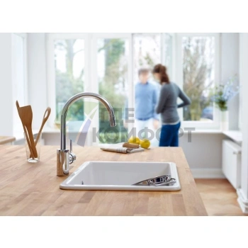 Смеситель для кухни Grohe Concetto: высокий излив из нержавеющей стали - фото 4
