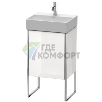 База под раковину Duravit XSquare белая глянцевая с полкой и дверцей (XS4441R2222) - фото 1
