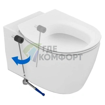 Комплект унитаза с инсталляцией: чаша Ideal Standard Connect AquaBlade, сиденье с микролифтом и шумоизолирующая система Geberit - фото 3