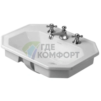 Раковина Duravit 1930 для верхнего монтажа с переливом и отверстием под смеситель 58x47x225 см (476580000) - фото 1
