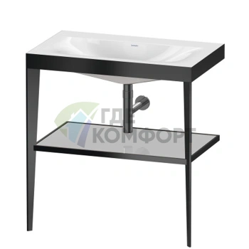 Консоль напольная Duravit XViu с раковиной и полкой, 850x800x480 мм, черный мат/хром (XV4715NB210) - фото 1