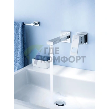 Смеситель Grohe Eurocube 19895000 для раковины с кубическим дизайном и технологией SilkMove - фото 3