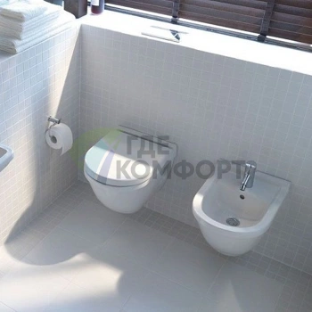 Подвесной унитаз Duravit Starck 3: компактное решение для современного санузла (2202090000) - фото 3