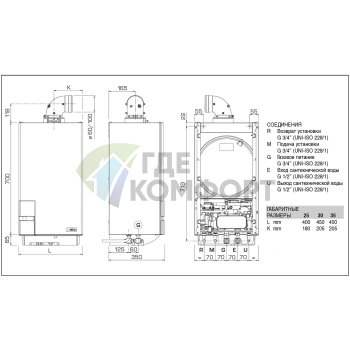 Газовый настенный двухконтурный котел Sime Murelle EV 25 BF - фото 2