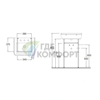 Металлическая структура для раковины AZZURRA CHARME CHA255 цвет хром - фото 2