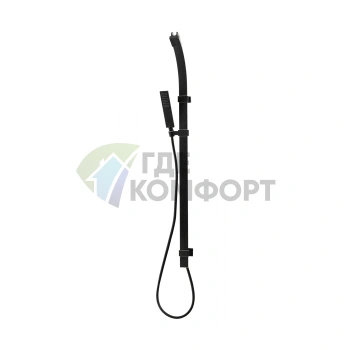 BOSSINI Душевая штанга FLAT 120 см: регулируемая по высоте, матовый черный (D47062.073) - фото 1