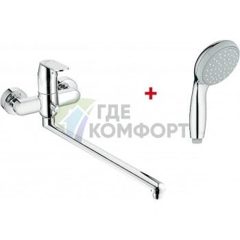 Комплект для ванной Grohe Eurosmart Cosmopolitan + душевая лейка Tempesta New - фото 1