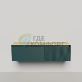 Тумба со столешницей SALINI Domino 1400x500x400 без раковины, S-Stone, фасад RAL 6004, столешница RAL 1000 (27D114 Ral6004+Ral1000)