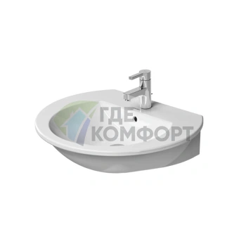 Раковина Duravit Darling New 550x480 мм с переливом и отверстием под смеситель, белая (2621550000) - фото 3