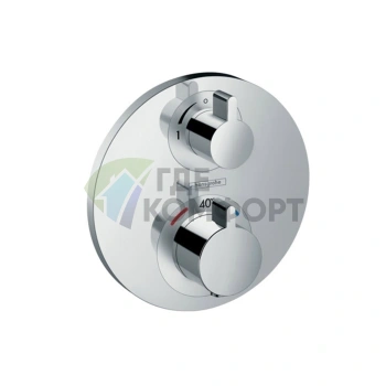 Термостат для душа Hansgrohe Ecostat S с запорным вентилем, хром (15757000) - фото 1