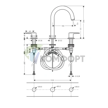 Смеситель для раковины Hansgrohe Vernis Blend матовый черный (71553670) - фото 2