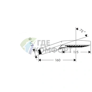 Ручной душ HG Raindance Select S 120 с 3 режимами: Rain, RainAir, Whirl (белый) (26530400) - фото 2