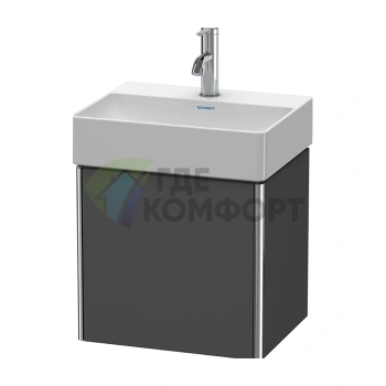 База под раковину Duravit XSquare 434х340х397 мм, графит матовый, левая дверца (XS4060L4949) - фото 1
