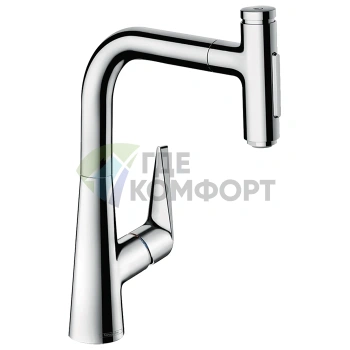 Кухонный смеситель Hansgrohe Talis Select M51 с выдвижным душем и системой sBox, хром (73868000) - фото 1