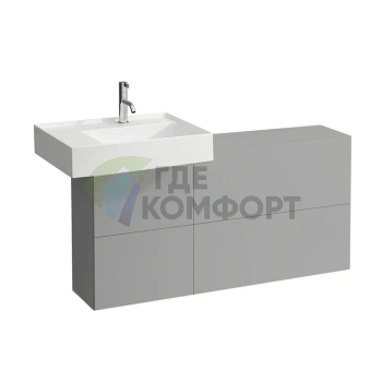 Тумба под раковину Laufen Kartell 120 см сланцево-серая (1 дверца, 2 створки) (4.0829.1.033.642.1) - фото 1