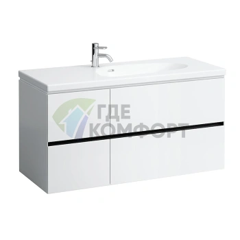 Тумба под раковину Laufen Palomba 814808 с 4 ящиками, 1585×495×590 мм, белая матовая (4.0740.4.180.220.1) - фото 1