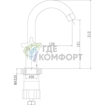 Смеситель для раковины Rossinka RS39-62U хром - фото 2