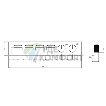 Термостат для душа Gessi Hi-Fi на 4 источника, хром (63016#031) - фото 2