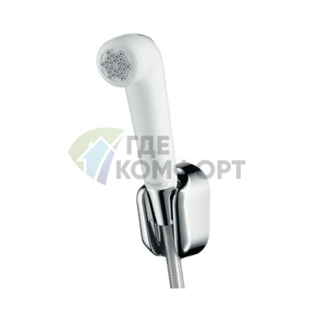 Гигиенический душ Hansgrohe 1jet — 1,60 м со шлангом и держателем, белый/хром (32122000) - фото 1