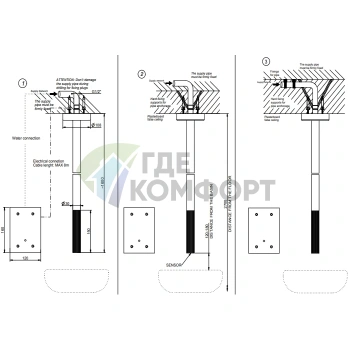 GESSI 316 CESELLO: Стильный потолочный электронный смеситель в цвете Steel Brushed (54424#239) - фото 2