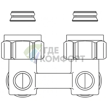 Узел нижнего подключения радиатора 3/4 НГ x 3/4 НР, угловой Multiflex F ZB Oventrop - фото 4