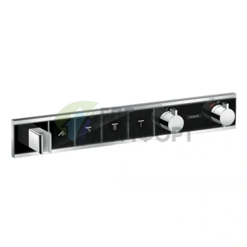 Термостат для душа Hansgrohe RainSelect на 4 источника с держателем, черный/хром (15357600) - фото 1