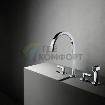 Кухонный смеситель Fantini Icona Deco с ручным душем и хромированным покрытием (53 02 R151) - фото 1