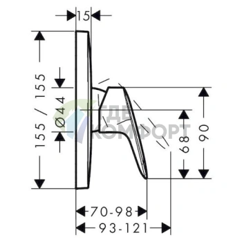 Термостатический смеситель для душа Hansgrohe Logis 71605000 - фото 2