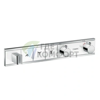 Встраиваемый термостат для душа Hansgrohe RainSelect на 3 источника с держателем (белый/хром) (15356400) - фото 1