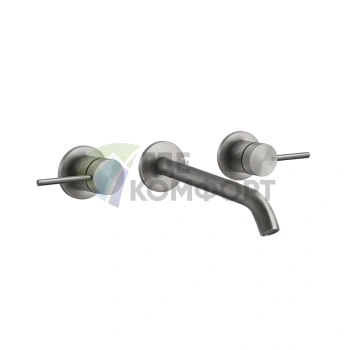 Встраиваемый смеситель GESSI 316 с изливом 200-180 мм, цвет сталь браш (54194#239) - фото 1