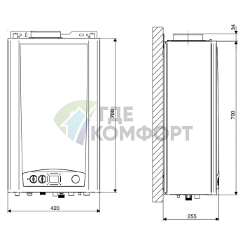 Газовый настенный двухконтурный котел Roda VorTech Duo OC24 - фото 2